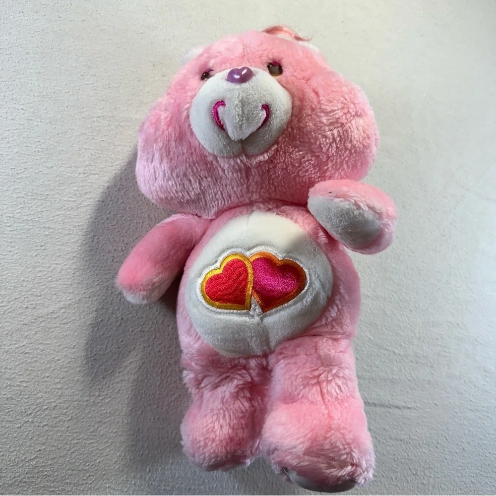 Vintage Care Bear Pink Love A Lot Hearts Bear 80's Kenner 13